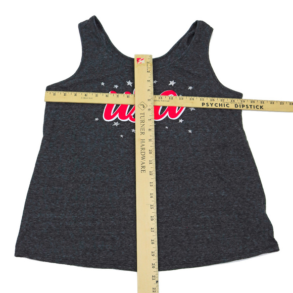 EUC Dark Gray Black USA and Stars Tank Top - Picture 2 of 4